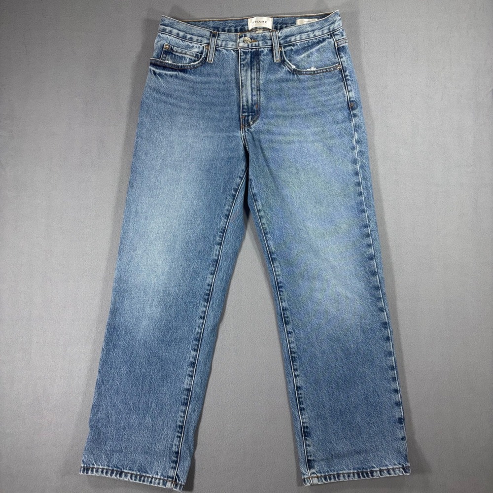 Frame The Hang Jeans Women 27 Blue Excellent Straight Leg High Rise WP25DPA017